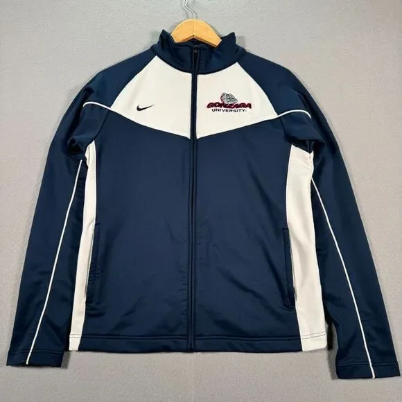 Vintage Gonzaga Bulldogs Track Jacket Womens Large 12-14 Blue Nike Team NCAA - Picture 1 of 13
